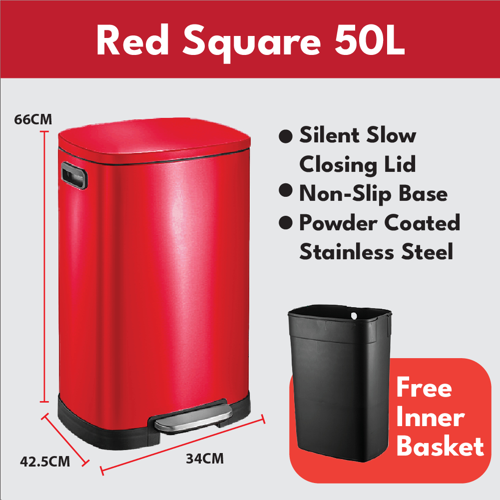 Tong sampah bertutup besar Dustbin kitchen large 50L 30L Pedal smart ...
