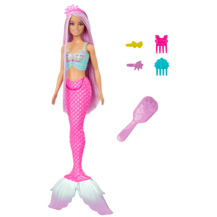 Barbie Mermaid Doll With 7-inch-Long Fantasy Hair & Accessories For ...