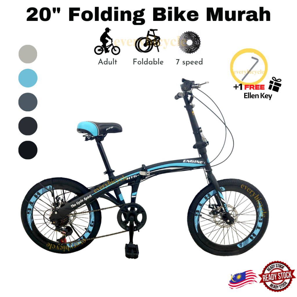 ENGINEX Folding Bike Murah 20 inch 7 speed Basikal Folding Dewasa Steel Frame Ready Stock Siap Pasang Shopee Malaysia