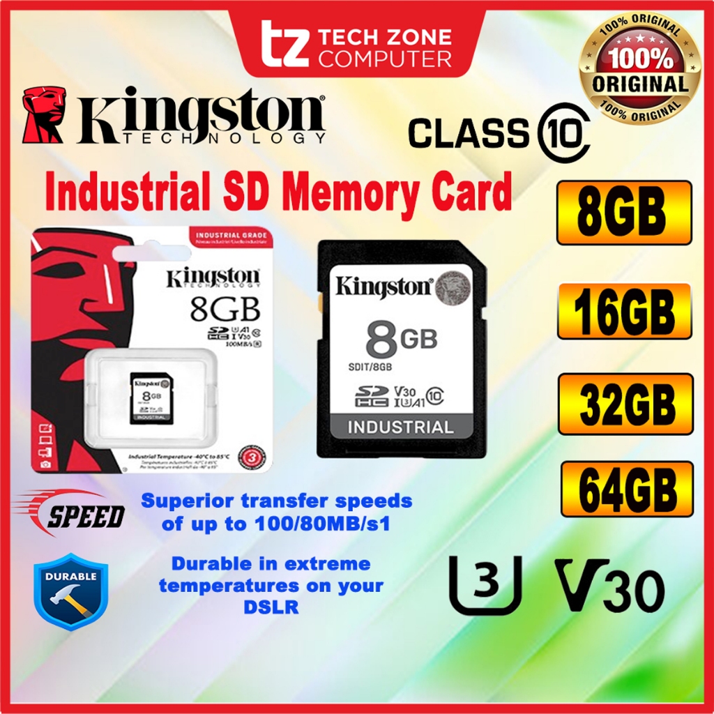 Kingston Industrial SD Memory Card microSD G2 (SDCIT2) (8GB/16GB/32GB ...