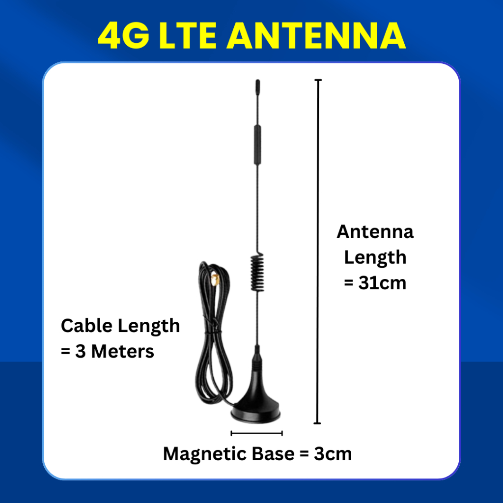 12dBi 4G LTE Outdoor Omni Antenna with Magnetic Base SMA Male 3m Cable ...