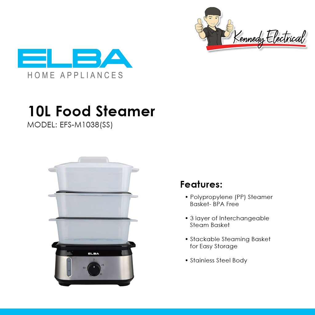 Elba 10L Food Steamer EFSM1038(SS) Shopee Malaysia