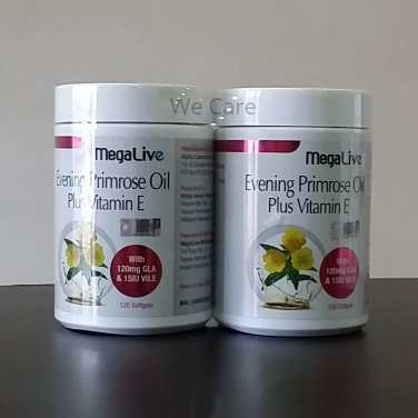 Megalive Evening Primrose Oil Plus Vitamin E 1200mg Softgels 2x120's ...