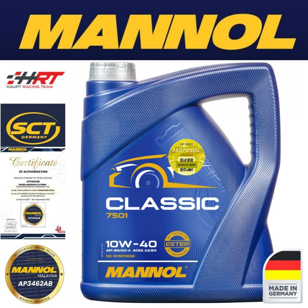 MANNOL Classic 10W-40 MN7501 (Made in GERMANY) - 4L Synthetic Engine ...