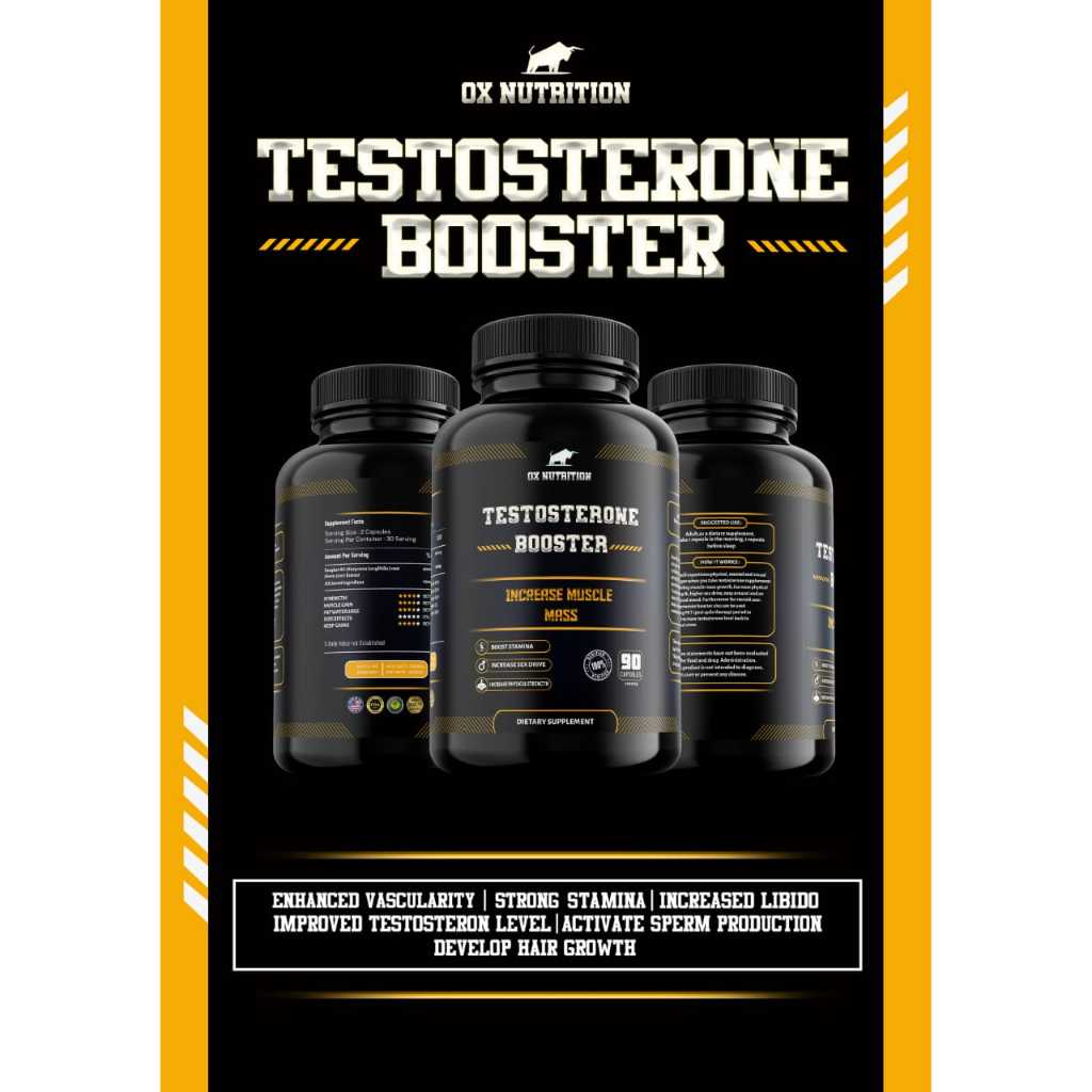 OX Nutrition Testosterone Booster 1000mg Pure. Original 100% | Shopee ...