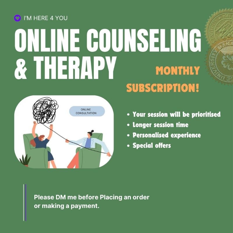 ONLINE COUNSELING & THERAPY (MONTHLY SUBSCRIPTION) | Shopee Malaysia