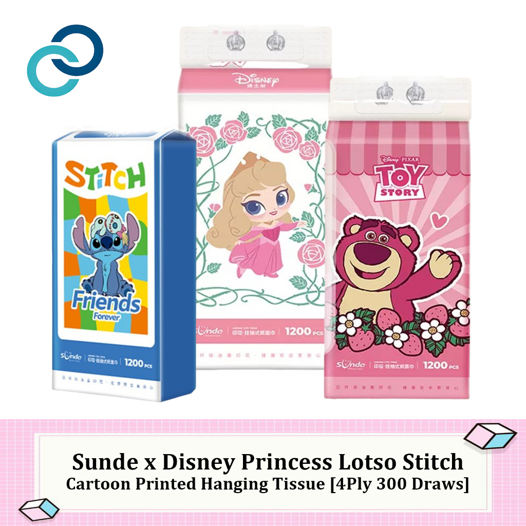 Sunde x Disney Princess Lotso Stitch Cartoon Printed Hanging Tissue 4 ...