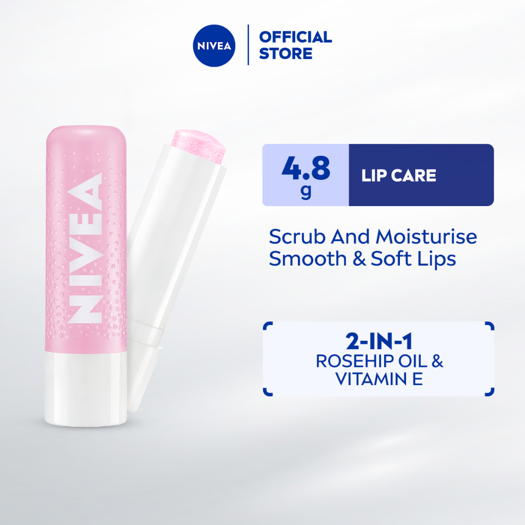 NIVEA Lip Rosehip Caring Lip Scrub 4.8g / Lip Care / Exfoliator