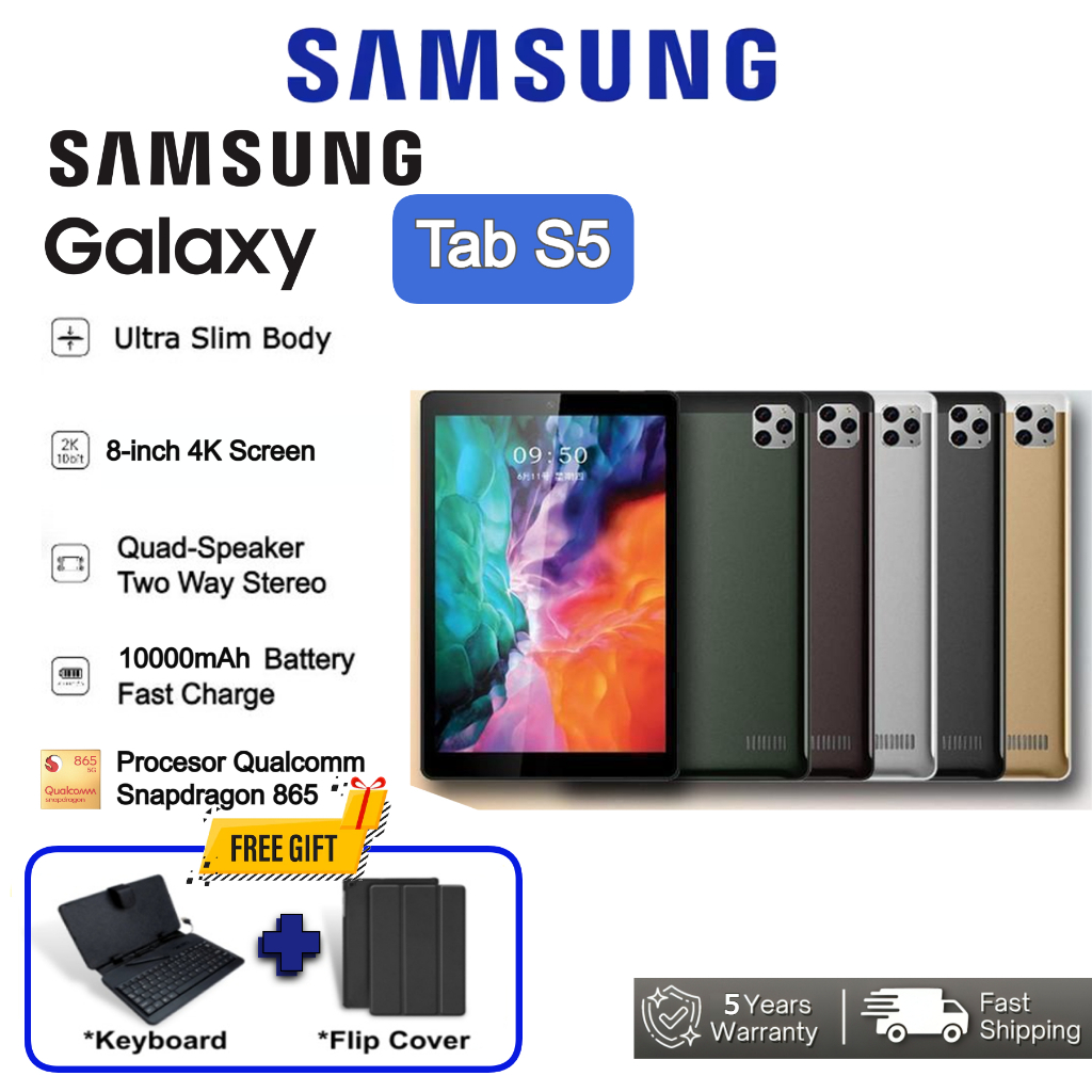 Samsung Galaxy Tab S5 8Inch 2024 Android 12.0 Smart Tablet Dual SIM 4G ...