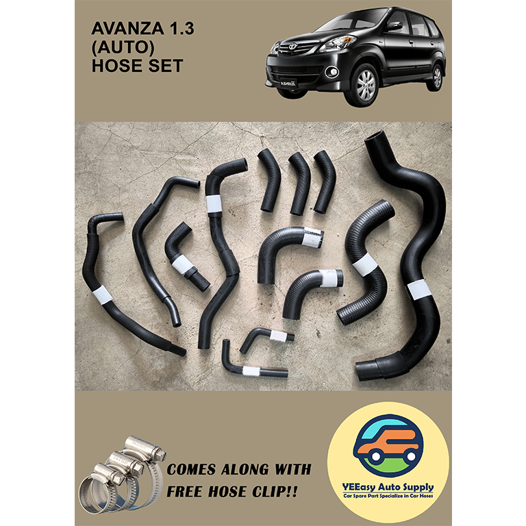 TOYOTA AVANZA 1.3, 1.5 (AUTO / MANUAL) - RADIATOR & BY PASS HOSE SET ...