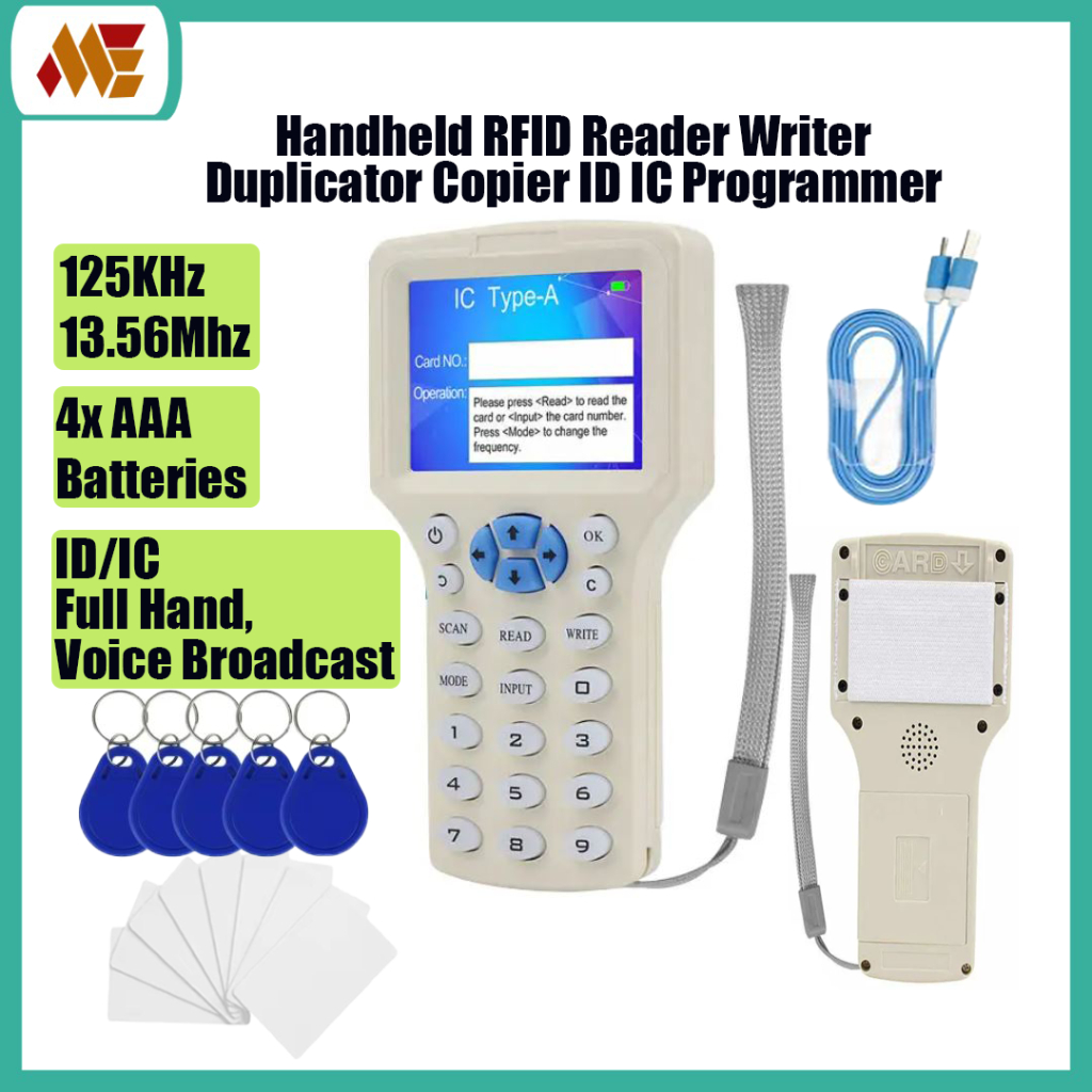 Handheld RFID Reader Writer 125Khz 13.56Mhz Programmer Card RFID Reader ...