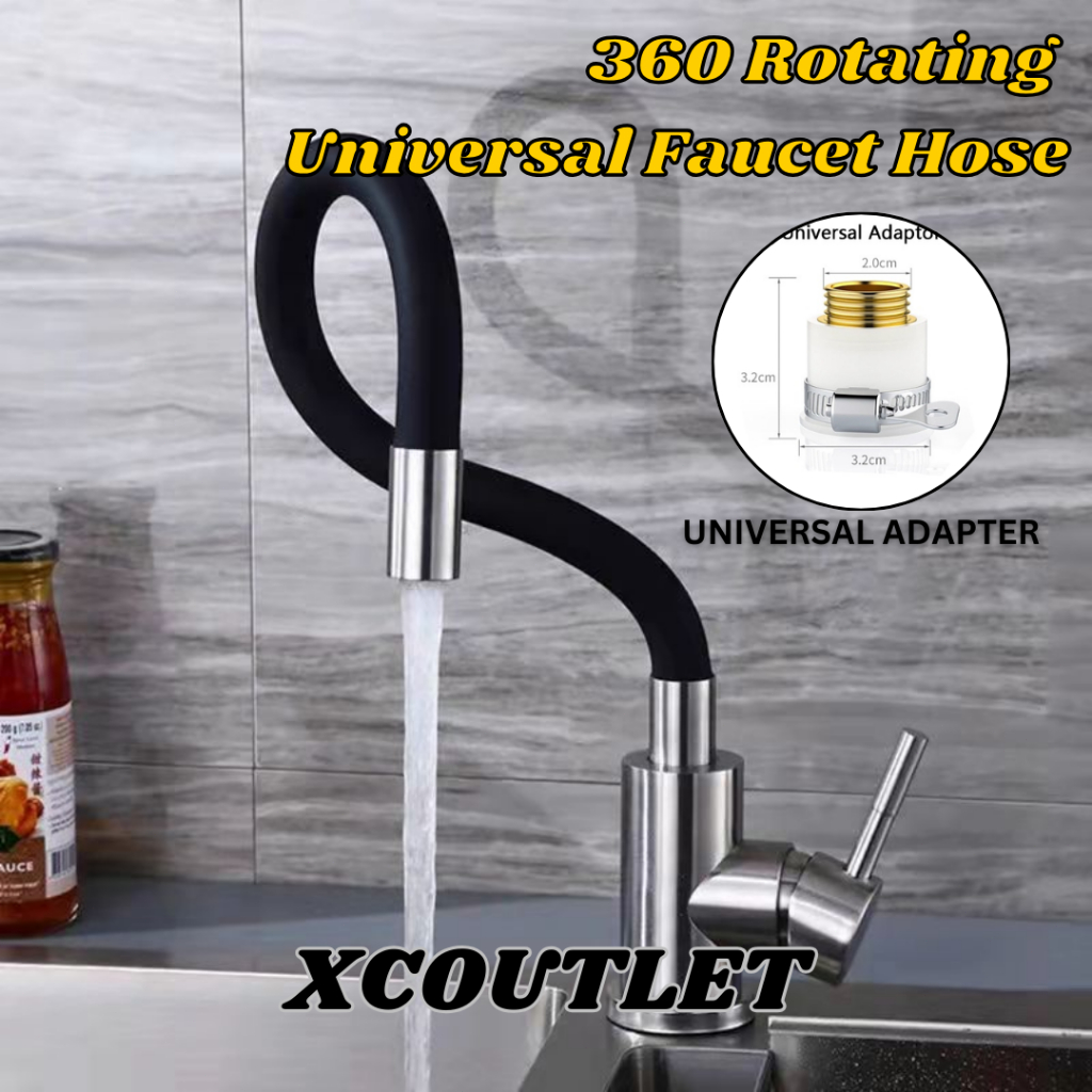 360 Rotating Faucet Extention Pipe Hose Extender Universal Flexible ...
