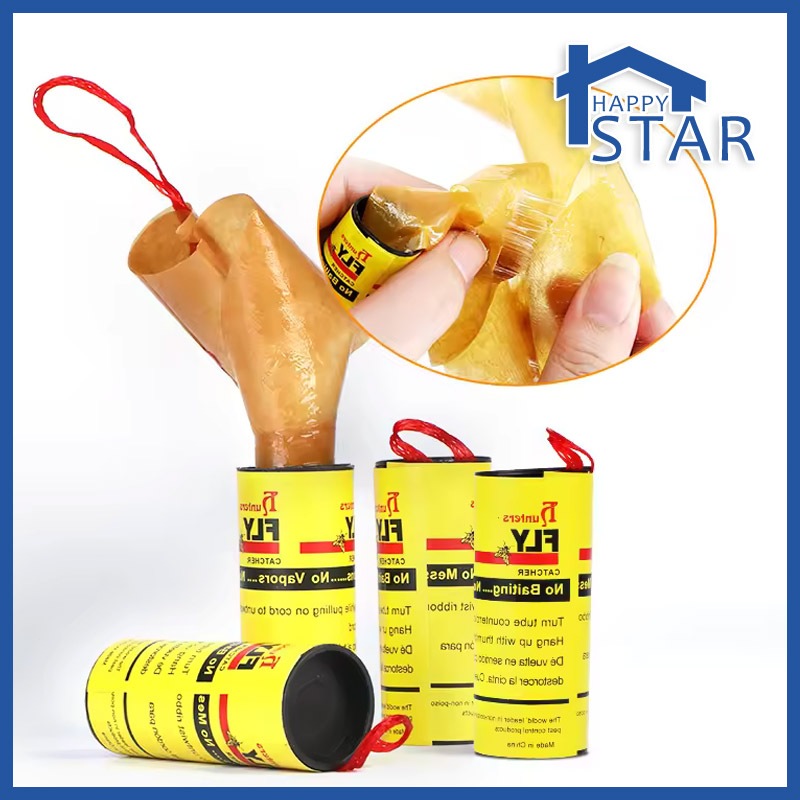 4 Pcs/pack Of Sticky Fly Roll Tape Double-sided Fly Paper Strip Insect ...