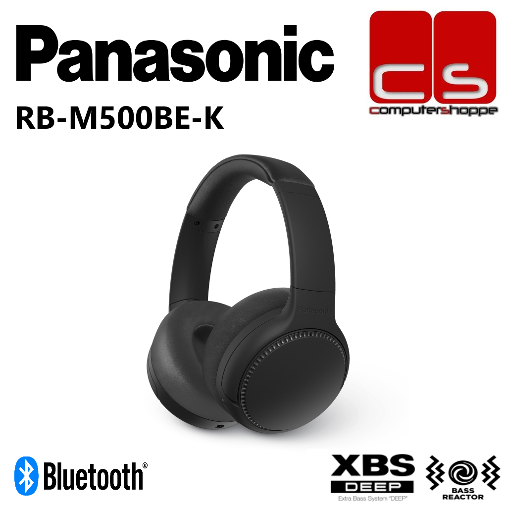 Panasonic RB-M500BE-K Wireless Over-Ear Deep Bass Headphones