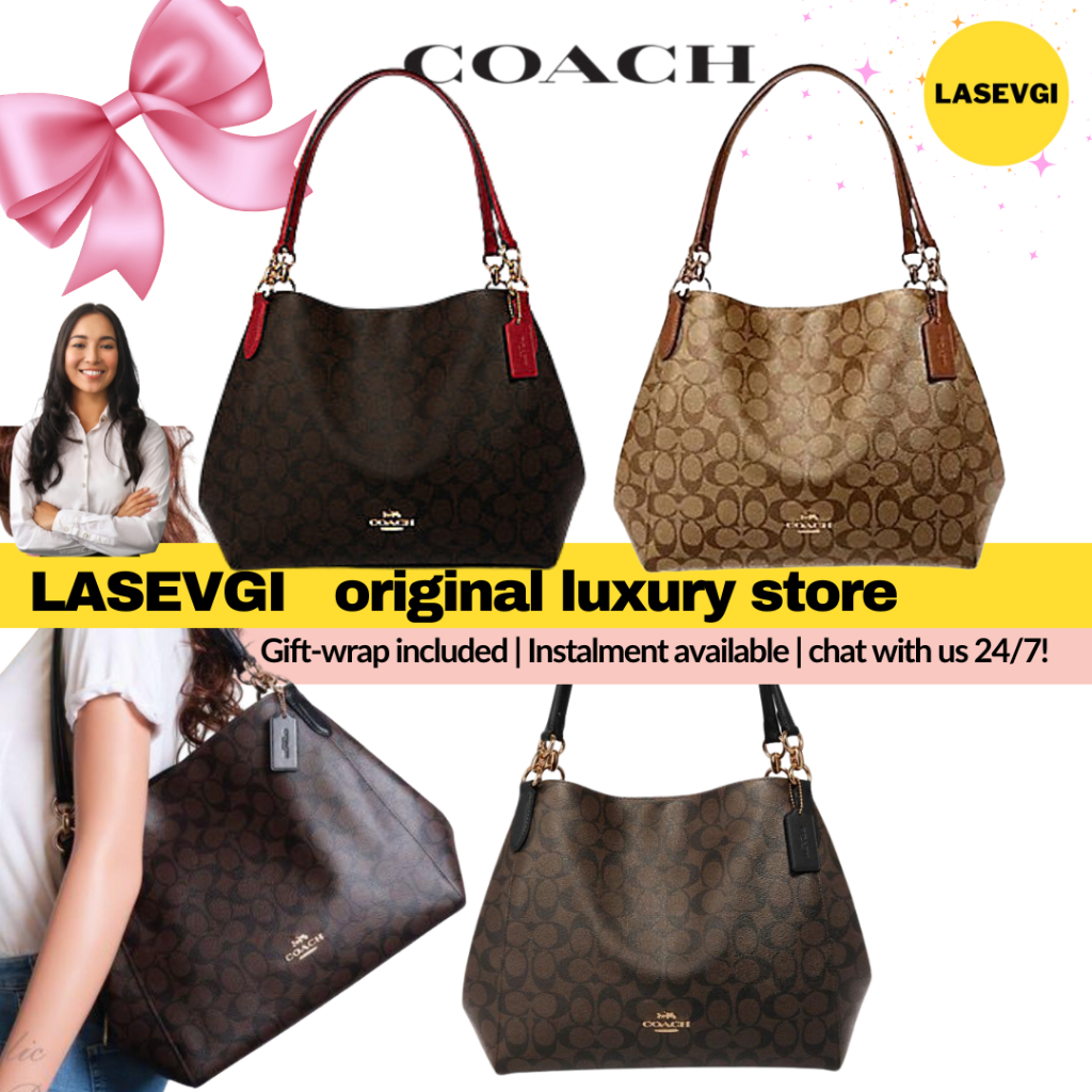 Coach women's hallie shoulder bag in signature canvas hotsell