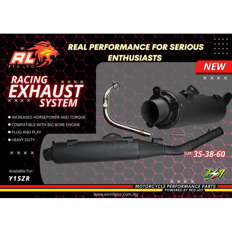 💯 ORIGINAL RED LEO Y15 / LC135 v1 - v8 / RS150 Y16 Y15ZR RACING EXHAUST ...