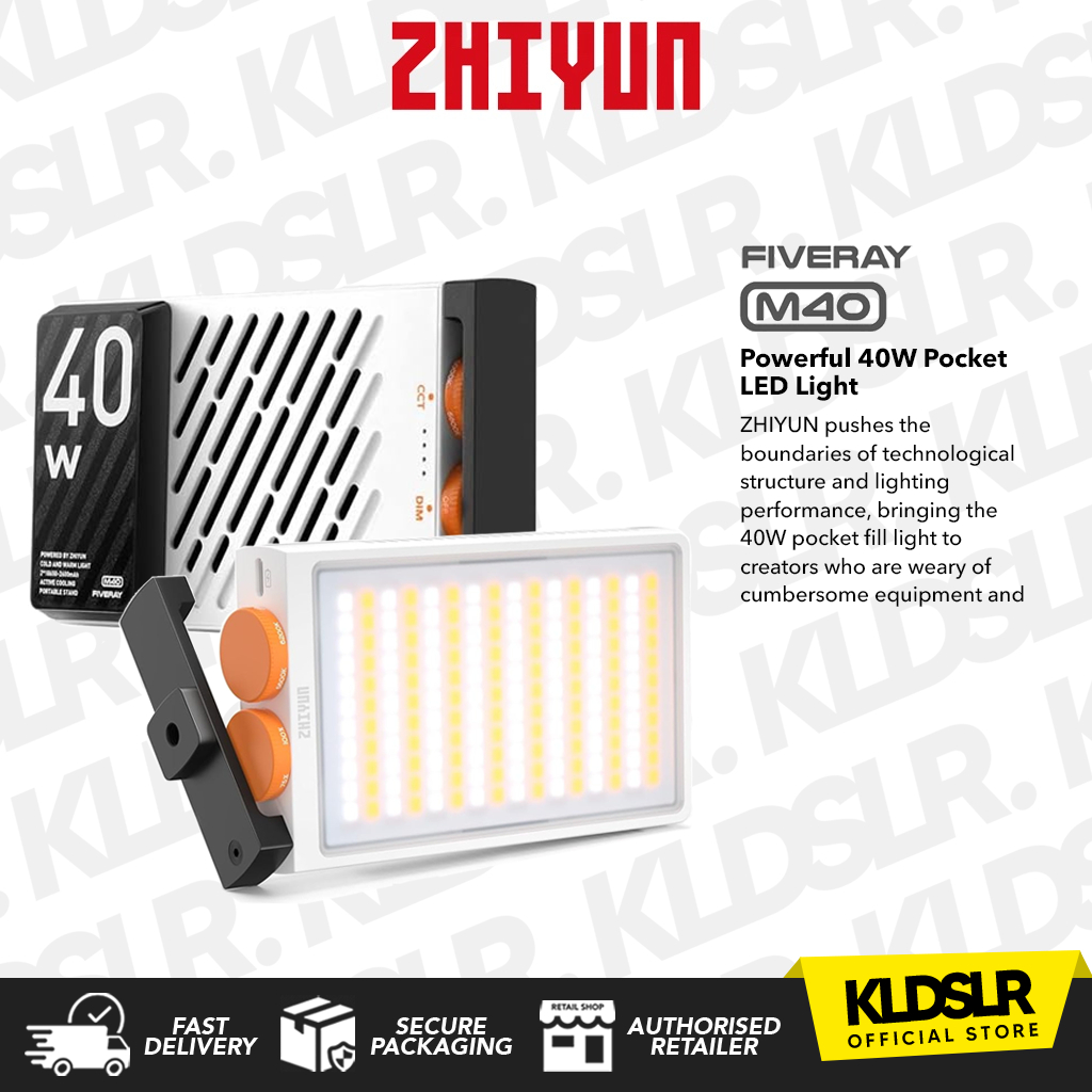 Zhiyun FIVERAY M40 Powerful 40W Pocket LED Light | Shopee Malaysia