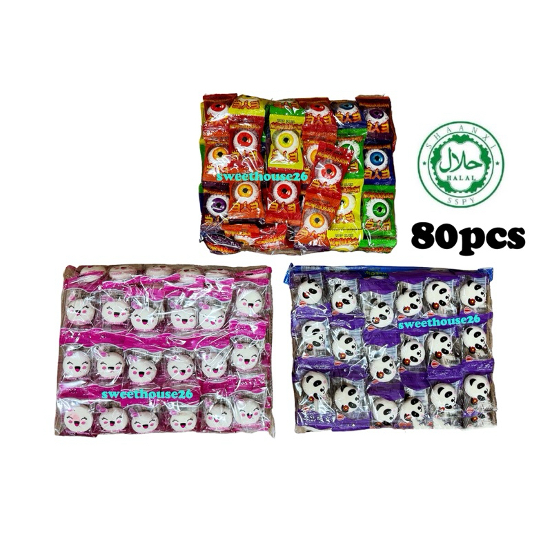 80pcs Panda Marshmallow / Eye Marshmallows / Happy Marshmallow 80pcs