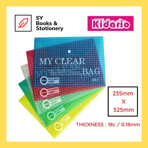 KIDARIO A4 Button Bag / A4 File Butang / A4 Document Bag with Button ...
