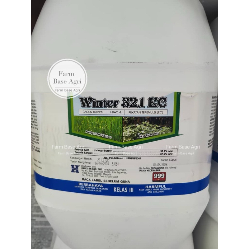 20L Halex Winter 32.1EC /Triclopyr-Butotyl 32.1% ( Sama Ranger 250 ...