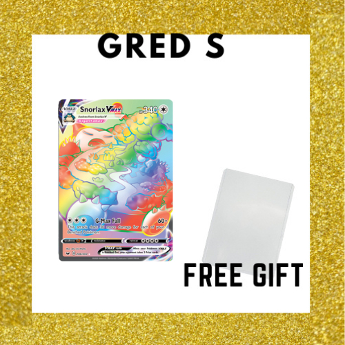 snorlax vmax rainbow gred S ptcg tcg free top loader and sleeve ...