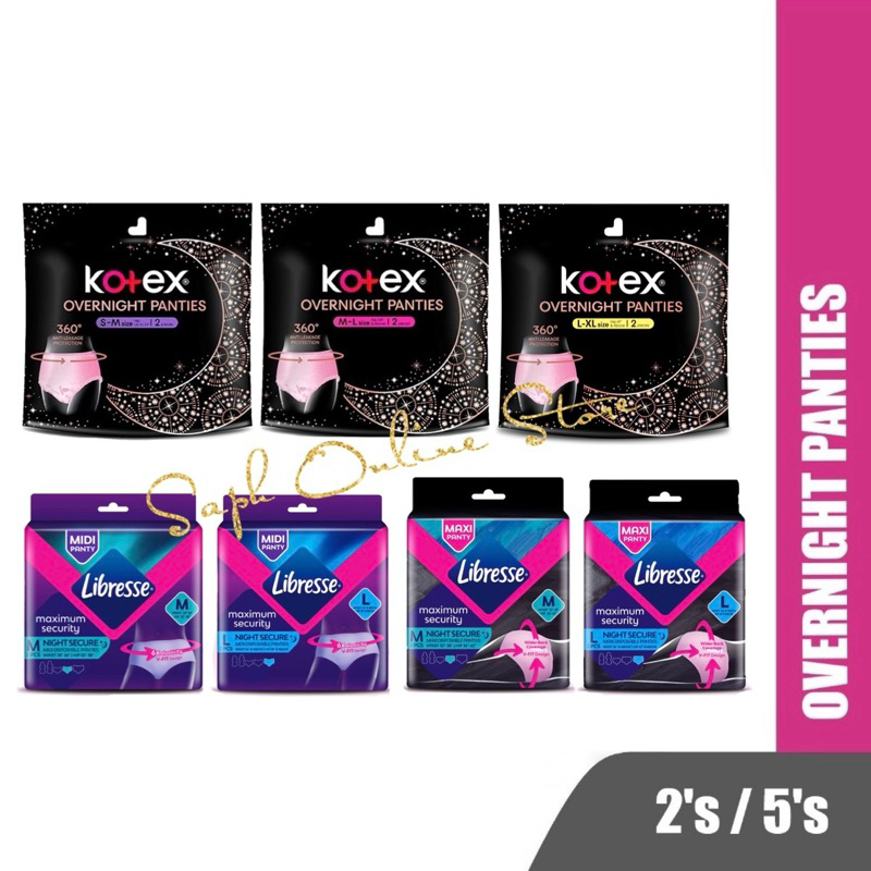 KOTEX / LIBRESSE Overnight Panties 360° Anti Leakage Protection / Pad