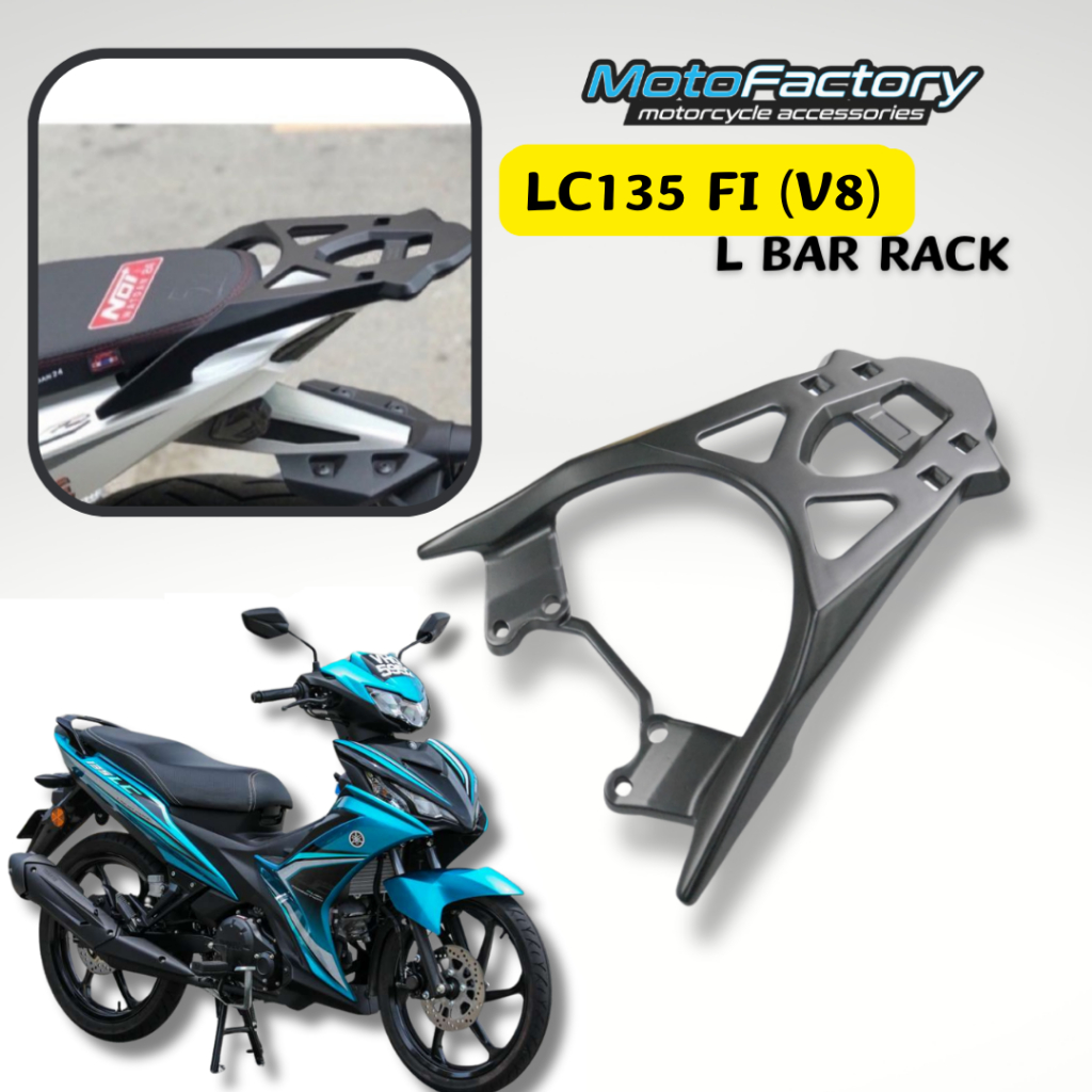 YAMAHA LC V8 LC135 FI V8 REAR RACK MONORACK TOP BOX RACK SPOILER RACK ...