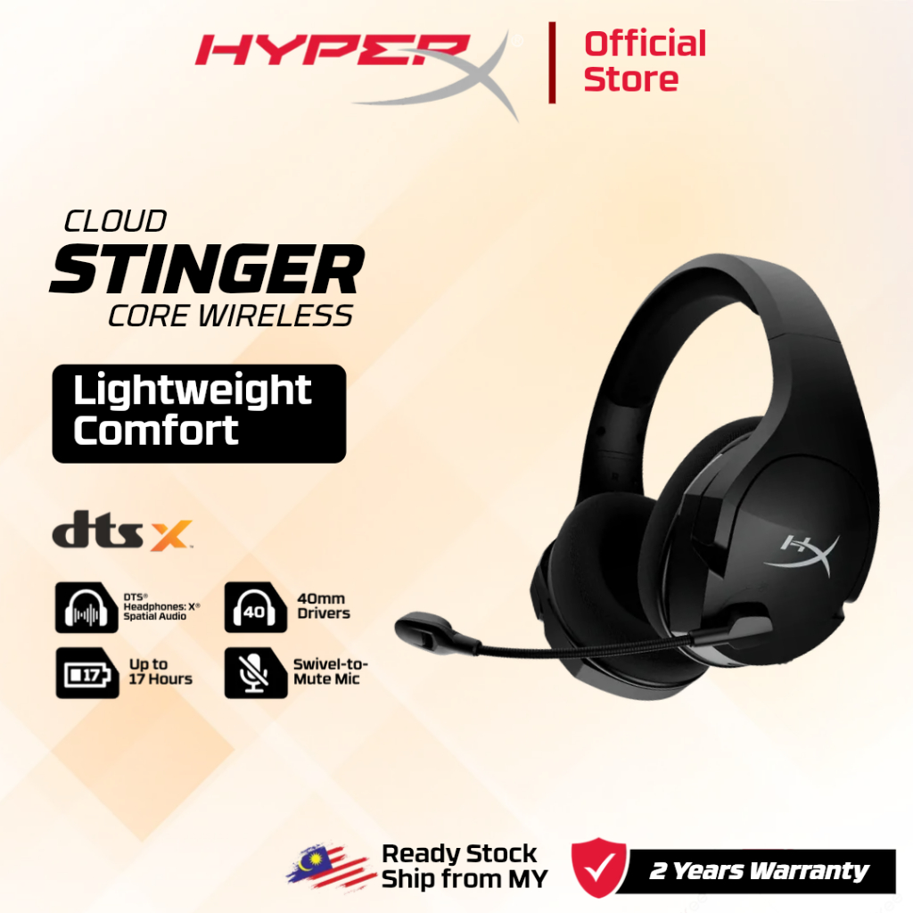 HyperX Cloud Stinger Core Wireless Gaming Headset + DTS for PC | Shopee ...