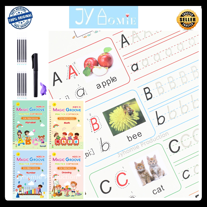 Writing Book Reusable Writing Book for Kid 4 Books Writing Book For ...