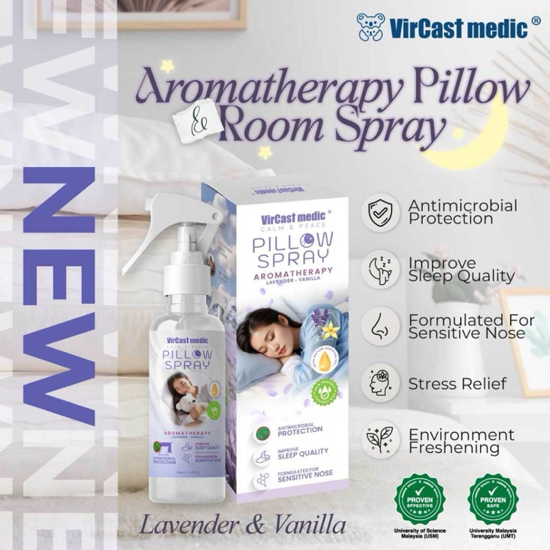 Vircast Medic Essential Oil Aromatherapy Pillow & Room (150ml) | Shopee ...