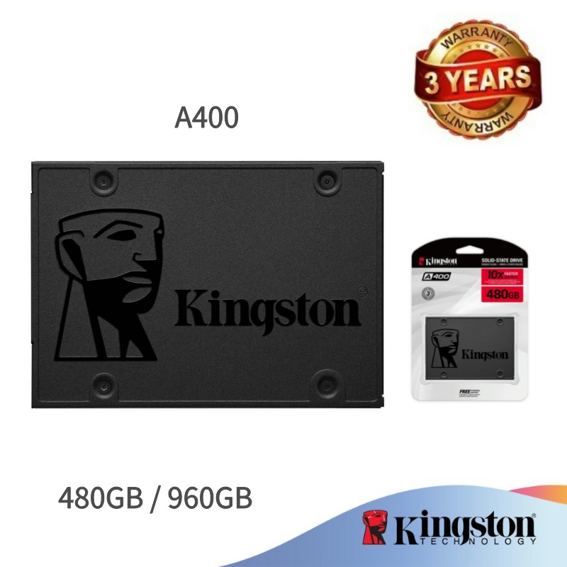 【3 Year Warranty】Kingston A400 2.5" SATA3 Solid State Drive SSD (480GB