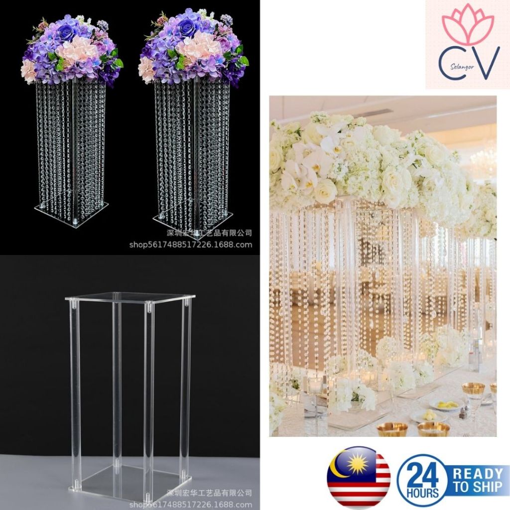 Acrylic Flower Stand 2 Set for Wedding Decoration Arcylic prop Stand ...