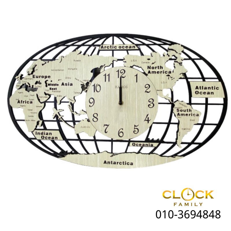 Kairos KWM002 Wooden Dial Wold Map Quartz Movement Wall Clock | Shopee ...