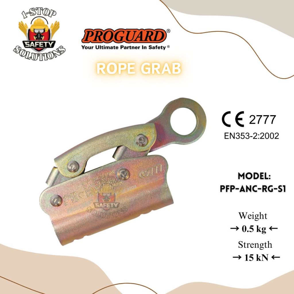 Proguard Galvanized Steel Safety Rope Grab Anchorage Line Locking ...