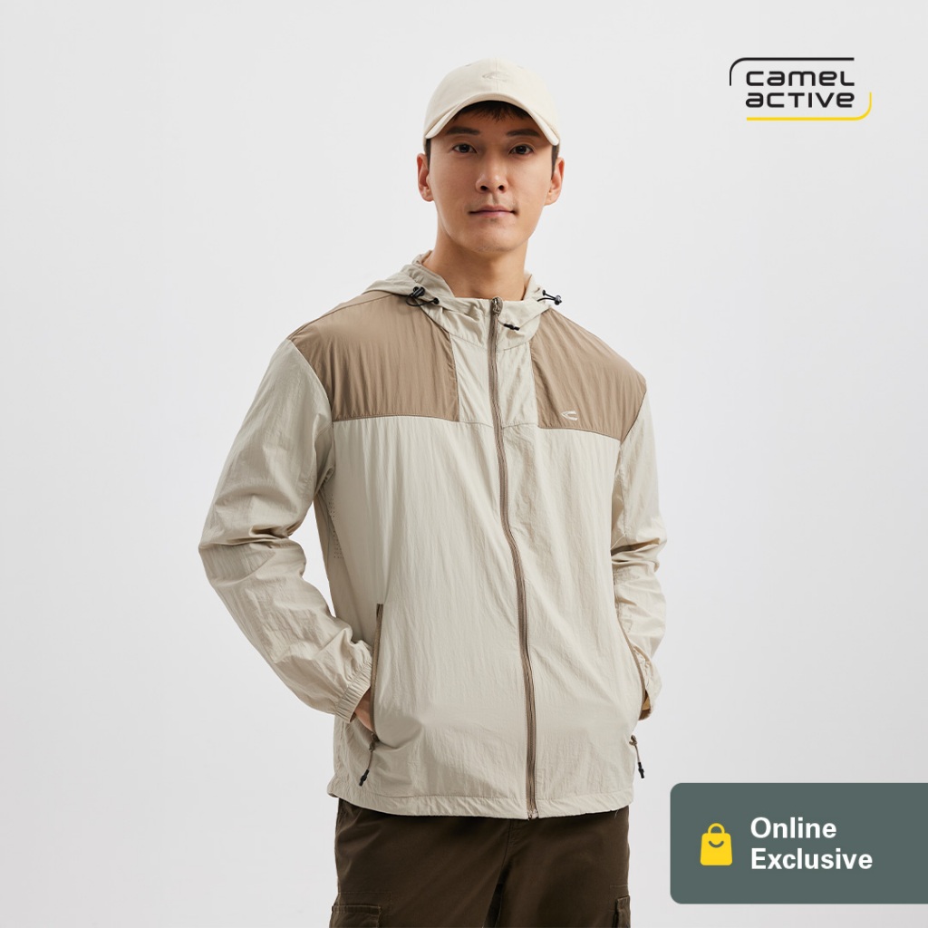 Online Exclusive camel active Men UV Protection Lightweight Jacket in Regular Fit with Bicolor Design in 2 Colors Shopee Malaysia