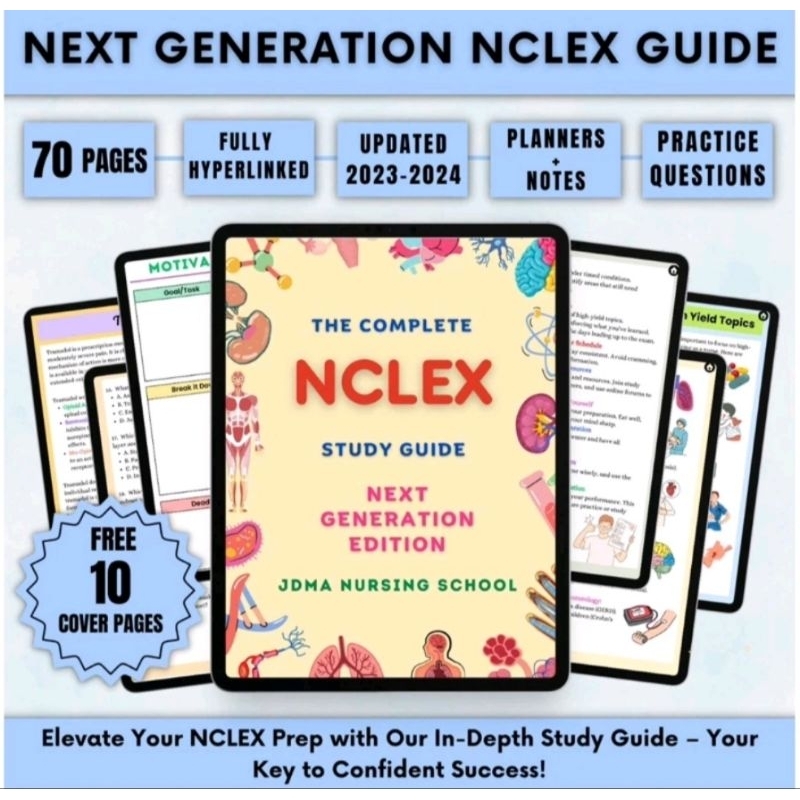 NCLEX Bundle for Next Gen NCLEX 2023 with 10 cover pages nclex notes ...