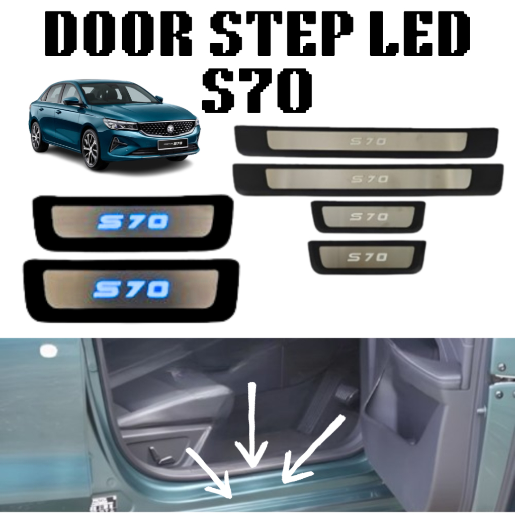 PROTON S70 4Pcs Door Step LED Door Sill Plate Panel Protector Anti ...