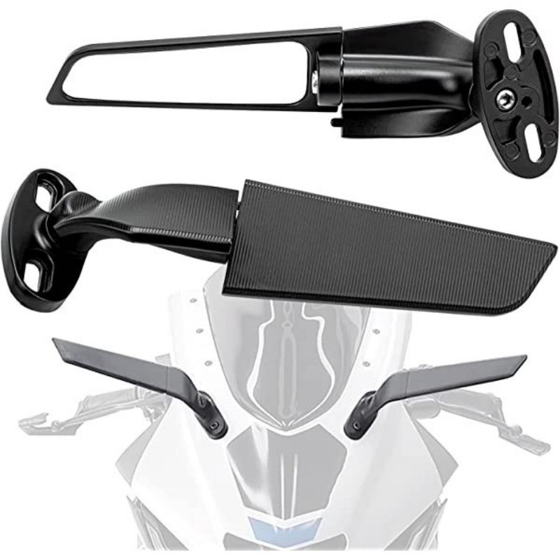 REARVIEW WINGLET SIDE MIRROR ADJUSTABLE WINDSHIELD FAIRING SUPERBIKE ...