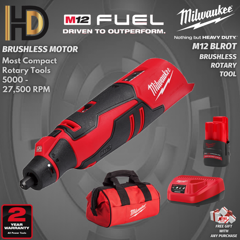 Milwaukee M12 BLROT Brushless Rotary Tool / Milwaukee Rotary Tools ...