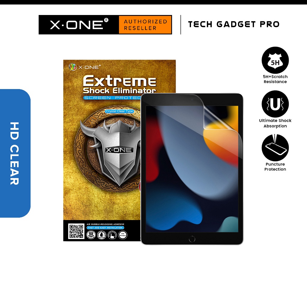 X.One Extreme Clear Screen Protector for iPad 10.2 9th 8th 7th Gen 9.7 ...