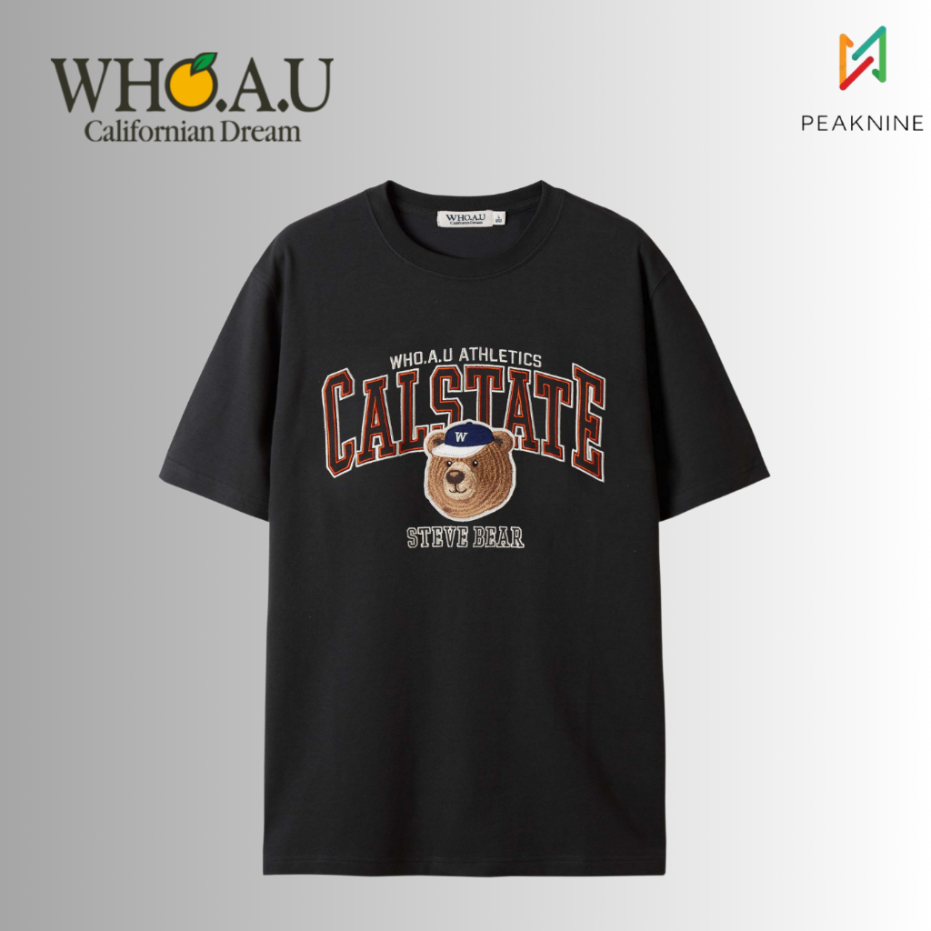 【WHO.A.U】Steve Campus Patch T-shirt[B] WHO.A.U] Steve Campus Patch T-shirt[B] | WHRPE2492U