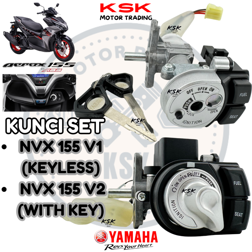 YAMAHA AEROX NVX 155 V1 & V2 (KEY & KEYLESS) MAIN SWITCH KUNCI SET ...