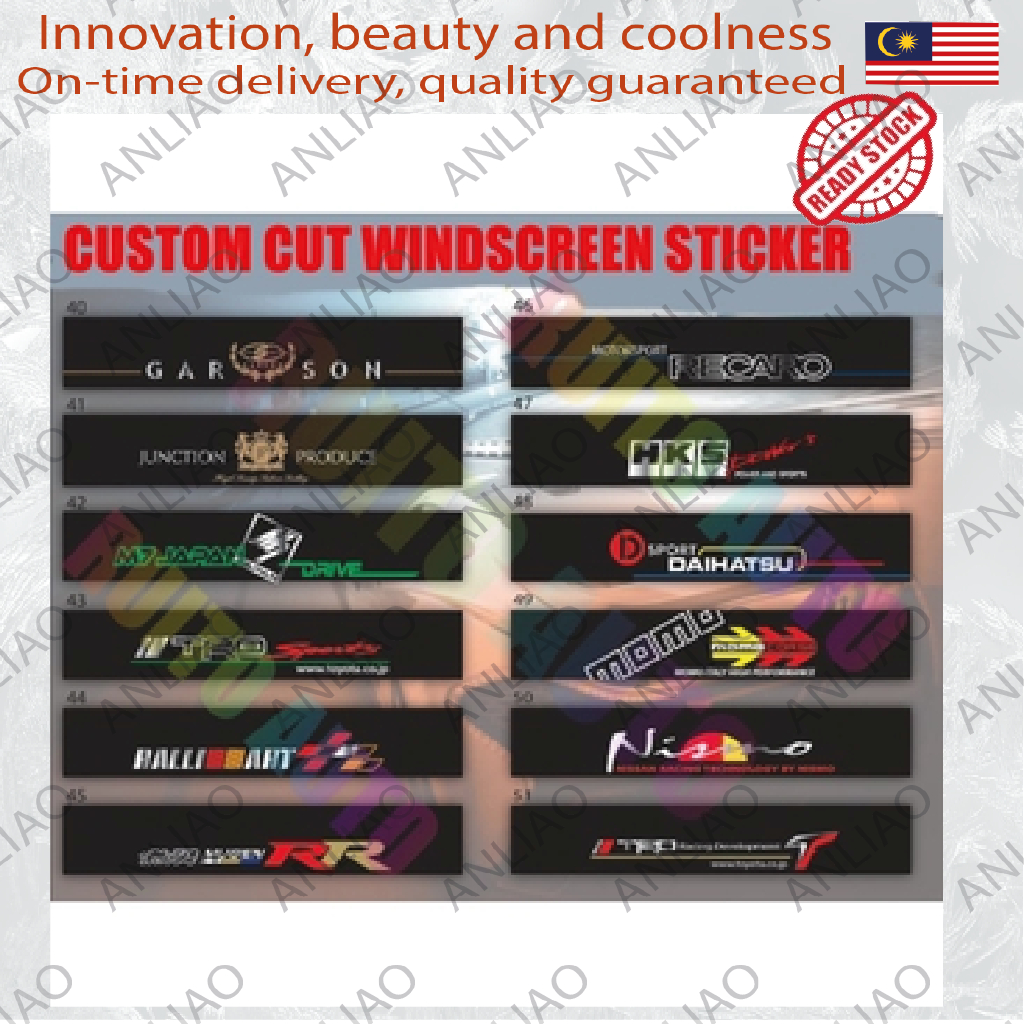 CUSTOM CUT WINDSCREEN STICKER V4 ( 40 - 51 ) | Shopee Malaysia