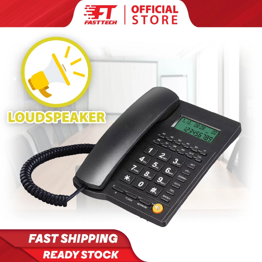 Desktop Corded Phone L019 TM Unifi Maxis Home Office Landline Telephone Telefon Rumah