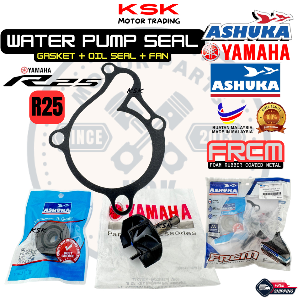 ASHUKA WATER PUMP REPAIR KIT SET OIL SEAL + GASKET FRCM + KIPAS FAN ...