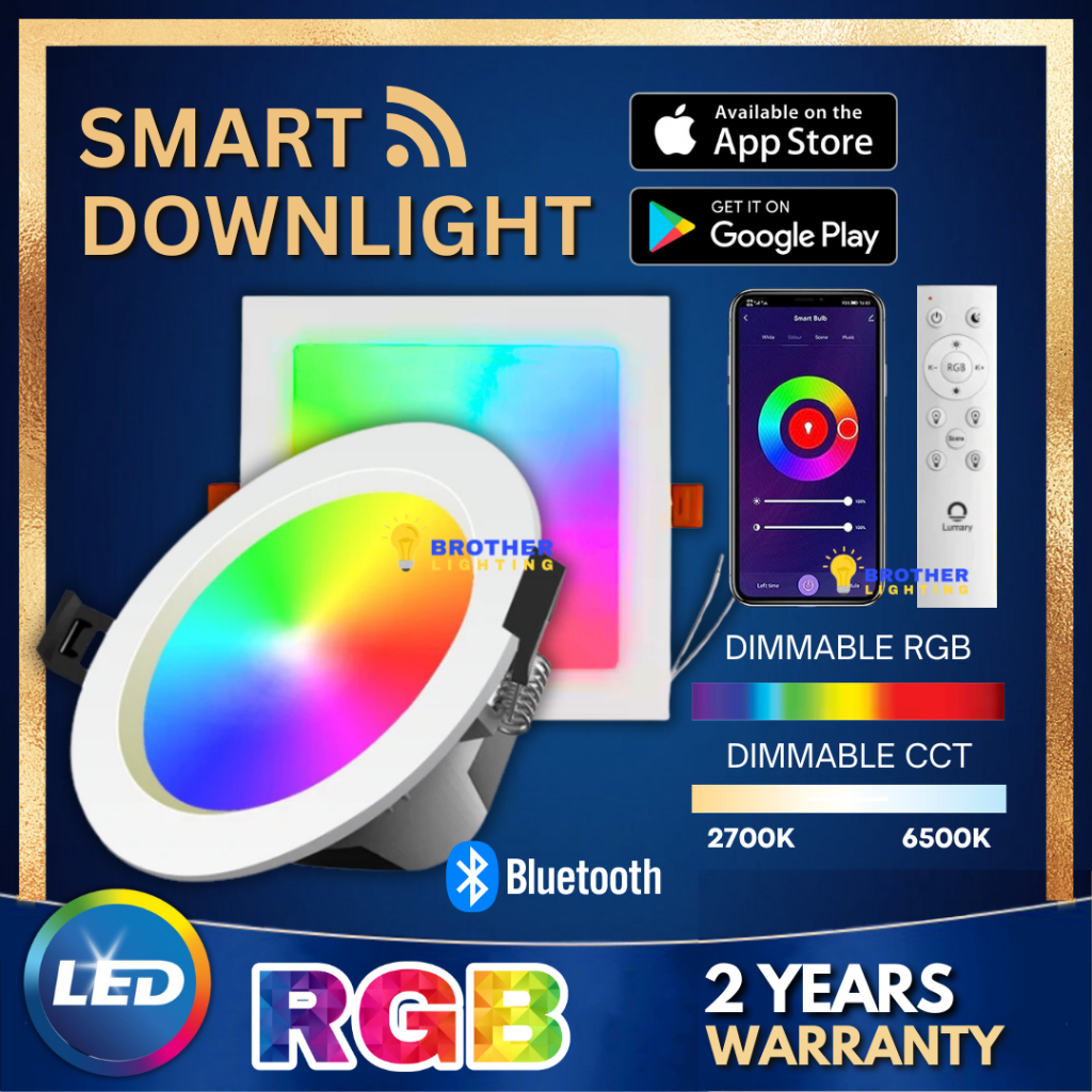Smart LED Downlight 12W/18W 4/6inch Tuya Bluetooth WIFI RGB Dimmable ...