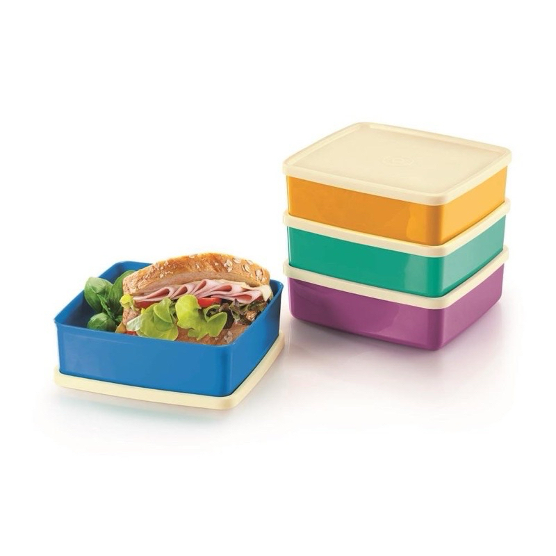 Tupperware large square away (4pcs) 620ml | Shopee Malaysia