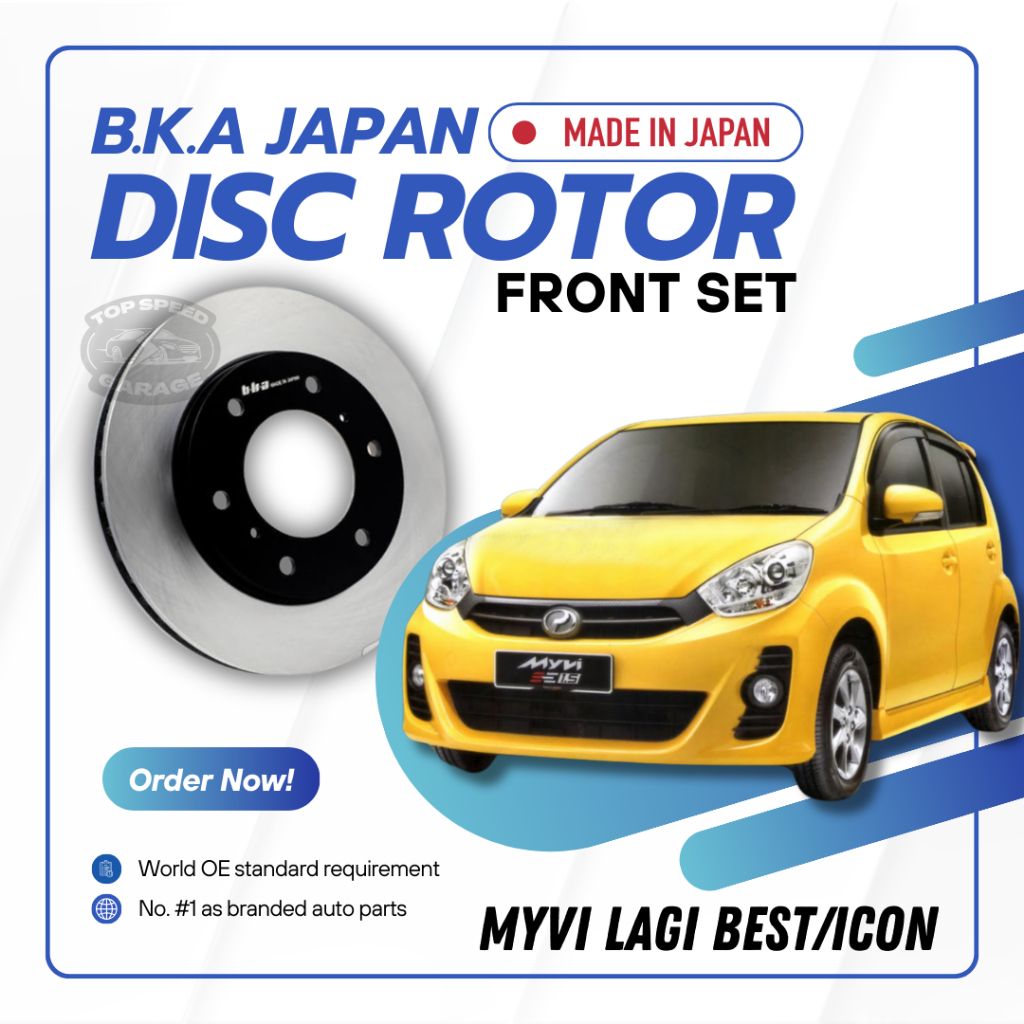 BKA Japan Heavy Duty Brake Disc Rotor Front Set Perodua Myvi Lagi Best ...