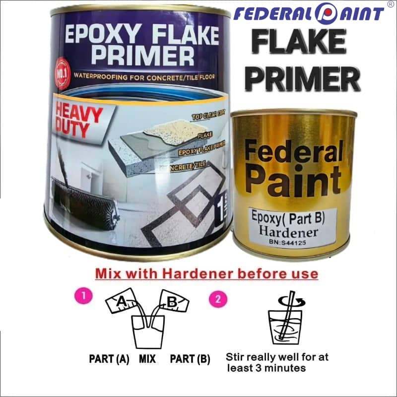 Epoxy Flake Clear Coat ( WITH HARDENER ) 1L / FOR FLAKE COLOUR EPOXY ...