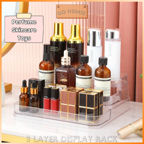 3 Tier Layer Display Rack Desk Perfume Popmart Transparent Display ...